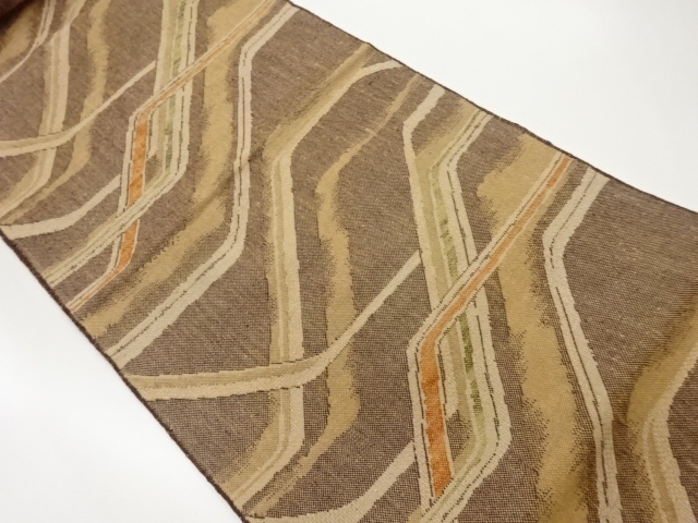 JAPANESE NAGOYA OBI / TSUMUGI / WOVEN ABSTRACT STRIPE